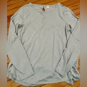 Old Navy Light Gray Long Sleeve Women's Tee L Large